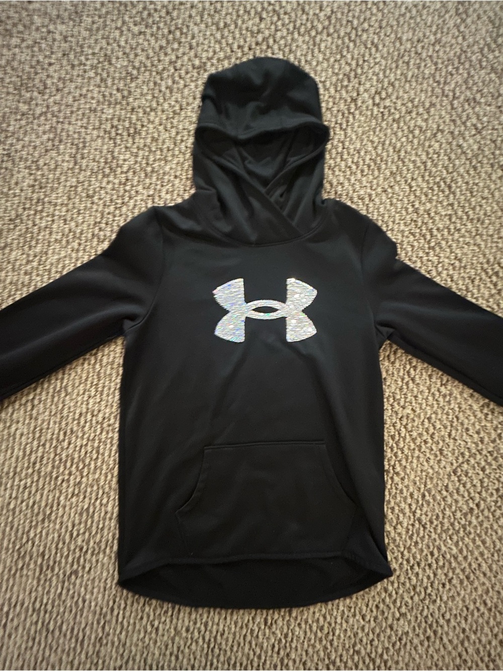 Under Armour Black Hoodie with Iridescent Glitter Logo